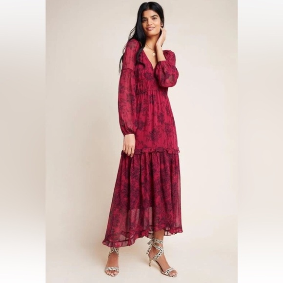 Anthropologie Maeve Annabella Maxi Dress Size 2P - Picture 1 of 15